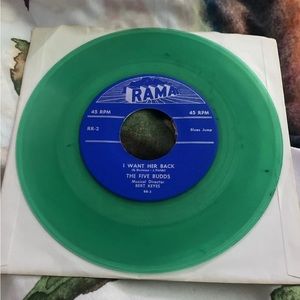 The Five Budds I Guess It’s All Over Now / I Want Her Back 45 Rpm Green Repro